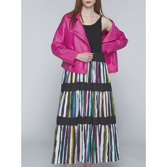 Women's Maxi Dress Size 8 Black Luukaa Stripes Tank Sleeveless Scoop Neck NWT - Picture 3 of 6